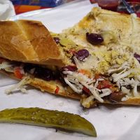 The Grateful Vegan Sub (Marinated Artichoke Hearts, Roasted Red Peppers, Vegan Cheese, Kalamata Olives, and Oregano) at Peace Love and Pizza - East Cobb in Marietta