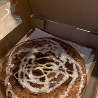 This is the cinnamon roll pizza. It was really good. I was too full to eat it so I just had a taste.   at Peace Love and Pizza - Due West in Marietta