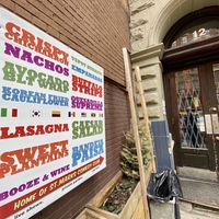 sign  at VSpot Express in New York City