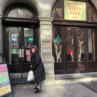 The vegan food court at VSpot Express in New York City