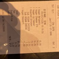 The bill at Louisiana Pizza Kitchen in New Orleans