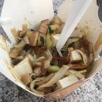 Rice noodles with vegetables and smoked tofu.  at Wok Bar in Split