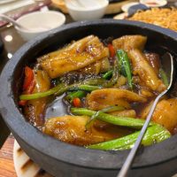 Cheung fun in peppery sauce - v good   at Light Vegetarian Restaurant in Kowloon