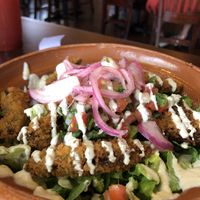 Vegan salad with the fried mushrooms   at Pancho's Kitchen in Las Vegas