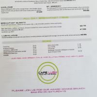 Menu 2 at Cafe Lush in Albuquerque