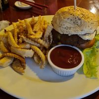 Falafel burger vegan (you have to say without cheese) at Chile Rojo in Puerto Viejo De Talamanca