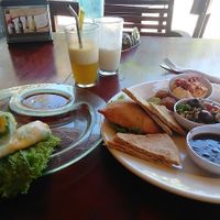 Spring rolls and vegan plate  at Chile Rojo in Puerto Viejo De Talamanca