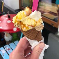 Bier (vegan), gebrannte Mandel, bayerische Creme  at Der Verrueckte Eismacher in Munich