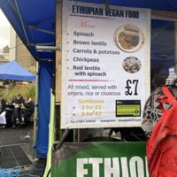 Options at Red Tent Ethiopia in South East London