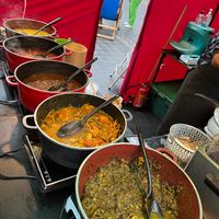 Choice of traditional dishes  at Red Tent Ethiopia in South East London