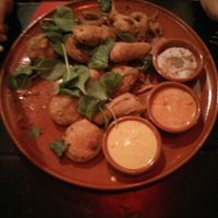 Tempura/pakora. Those dips are to die for!  at BalBar in Warsaw