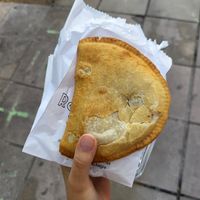 Risoles with soy "meat", broccoli, sunflower seed cream, onion, tomato at Donna Laura Doces e Salgados in Porto Alegre