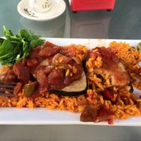 vegan Bacalao over rice.  at Equelecua Cuban Cafe - Cloud Kitchen in Los Angeles