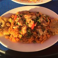 Cuban chick'n and rice.  arroz con pollo vegano  at Equelecua Cuban Cafe - Cloud Kitchen in Los Angeles
