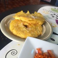 Tostones
double friend unripe (savory) plantains.
Soooooo GOOOOOOD!  at Equelecua Cuban Cafe - Cloud Kitchen in Los Angeles