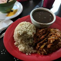 Ropa Vieja. i suggest subbing tostones, plantain or yucca for rice at Equelecua Cuban Cafe - Cloud Kitchen in Los Angeles