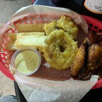 tostones, plantains and yucca with garlic sauce at Equelecua Cuban Cafe - Cloud Kitchen in Los Angeles