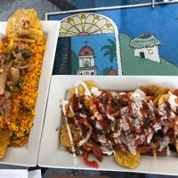 Vegan shrimp + nachos at Equelecua Cuban Cafe - Cloud Kitchen in Los Angeles