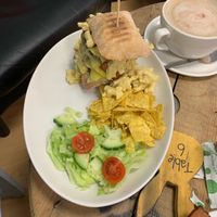 Double stacked mac and cheese burger  at Blondes in Cottingham