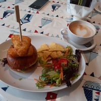 Beat Burger (£6.50 ish) with extra hashbrowns!!  Blondes in Cottingham 100% fully vegan cafe at Blondes in Cottingham