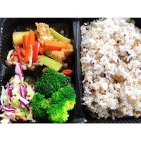 Vegan Bento set at QQ Rice - Woodlands MRT in North Singapore