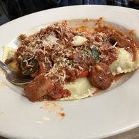 Vegan bean ravioli with spinach, sausage red pepper and onion   at The Mad Batter in Cape May
