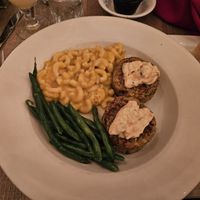 Crabcake entree with mac-n-cheese, string bean, very good! at The Mad Batter in Cape May