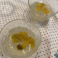 Agar agar mandarin dessert  at Kaffetanten in Tokyo