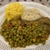 Tajine (petit pois et aubergine) at Le Safran in Toulouse
