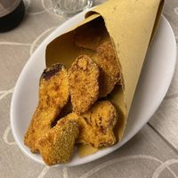 Fried porcini mushrooms at Felice Ristorante Pizzeria in Lucca