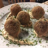 vegan arancini (fried stuffed rice balls)  at Felice Ristorante Pizzeria in Lucca