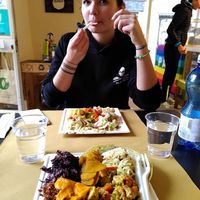 Happy and hungry customers! at Mangia la Foglia Bio  in Parma