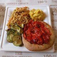 Our second plate at Mangia la Foglia Bio  in Parma