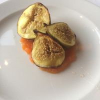 Roasted figs on carrot jam. at Sammy's by Culinary Forward in San Pawl Il-bahar