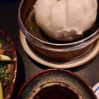 Bun filled with mushrooms and spicy sauce at Soy in Berlin