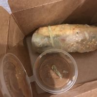 Summer roll with peanut sauce (there were 2 originally)  at Soy in Berlin