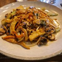 Fried glass noodles tofu at Soy in Berlin