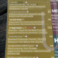 The Asian tapas section translated to English   at Soy in Berlin