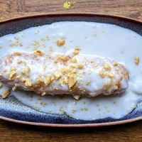 Fried banana dessert at Soy in Berlin