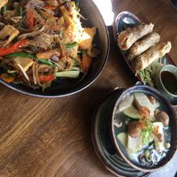 noodles, dumpling soup, spring rolls. recommend! at Soy in Berlin