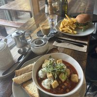 Vegan shakshuka tofu beans. Big portion!  at Livefast Cafe in Halls Gap