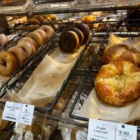 Vegan baked goods in the pastry case! Assorted donuts and vegan croissants   at Whole Foods Market in Dayton