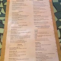 Menu  at Kaya in Pittsburgh
