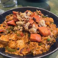 Paella with tofu added   at Kaya in Pittsburgh