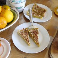 vegan mandola cake at Pane e Marmellata in Ghasri