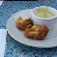 Housemate Pretzels with warm beer cheese dip at Fru Fru Terra in Portland