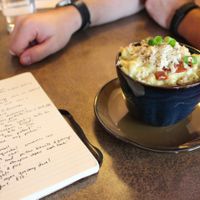 best vegan mac and cheese i've ever had! at Fru Fru Terra in Portland