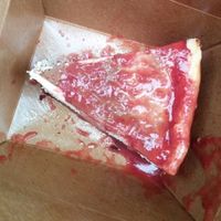 Cheesecake, with strawberry glaze at Fru Fru Terra in Portland