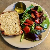 Pesto, tomato, cheese sandwich at Fru Fru Terra in Portland