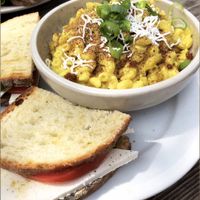 Caprese sandwich & CUP of Mac & Cheese at Fru Fru Terra in Portland